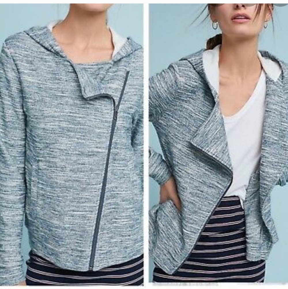 Anthro | Saturday Sunday Tweed Side Zip Jacket